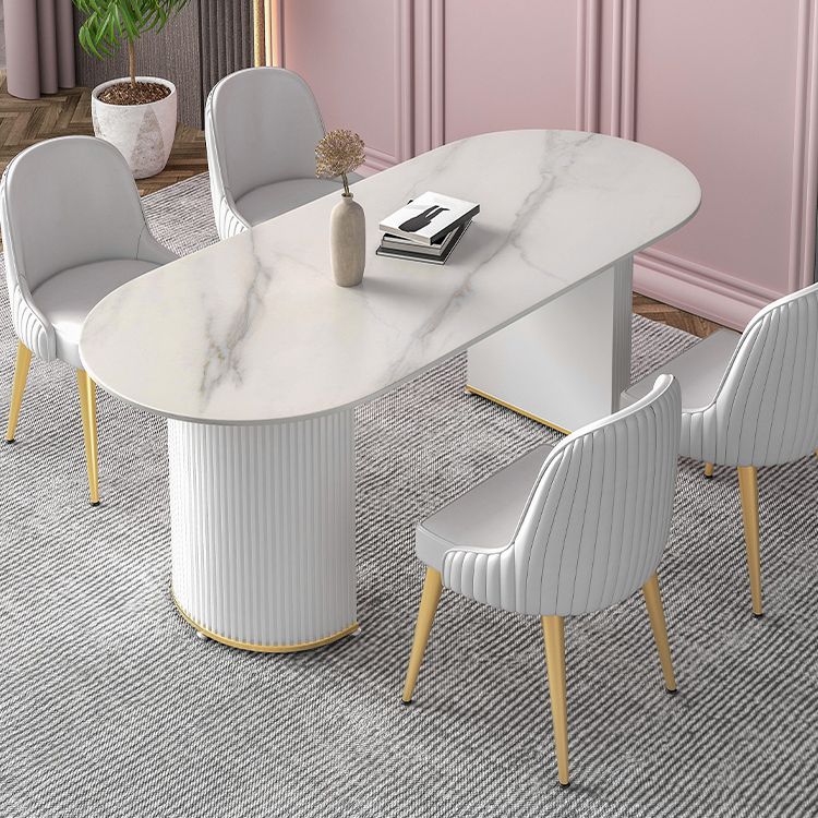 Metal Modern Oval Dining Table Sintered Stone Indoor Table for Dining Room and Kitchen Clearhalo ' dining_table' 'Dining Tables & Seating' 'Dining Tables' 'furn' 'furn_dining_table' 'Furniture' 'furniture_dining_table' 'Kitchen & Dining Furniture' 'kitchen&dining_furn' 'kitchen' 'kitchen_dining_table' 1200x1200_8fec68bd-ed19-4f01-976e-b76b170c5001