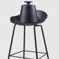 Contemporary Bucket Low Back Plastic Bar Stools with Metal Base
