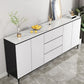 Modern Marble Sideboard Table 2-Drawer 80-inch Sideboard in White Clearhalo 'buffet_sideboard' 'Buffets & Sideboards' 'furn' 'furn_buffet_sideboard' 'Furniture' 'furniture_buffet_sideboard' 'Kitchen & Dining Furniture' 1200x1200_8fee19a9-ae50-4f60-950f-b138ecb1bde8