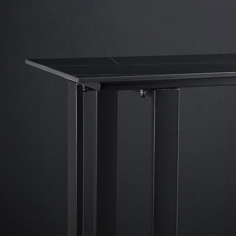Industrial Bistro Bar Desk Indoor Stone and Metal Rectangle Bistro Bar Table Clearhalo 'Bar Furniture' 'Bar Tables' 'bar_tables' 'furn' 'furn_bar_tables' 'Furniture' 'furniture_bar_tables' 'Kitchen & Dining Furniture' 1200x1200_8fef7eb5-8861-459c-9a9d-511a7943efd4