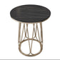 Frame Steel Tube Base Designed with Round Table Top Made of Rock PlateSide Table