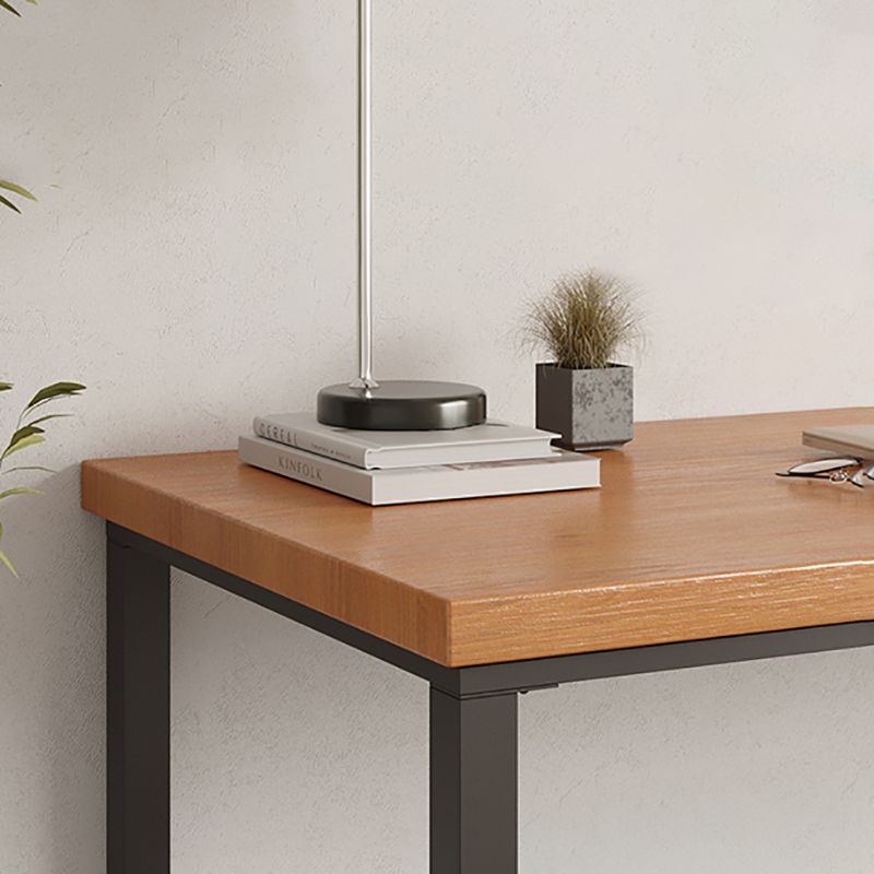 Modern Rectangular Writing Desk Solid Wood Office Desk with Metal Base Clearhalo 'furn' 'furn_office_desk' 'Furniture' 'Office Desks' 'Office Furniture' 'office_desk' 1200x1200_8ff09ad2-40b2-4447-bfd8-a61183f6505b