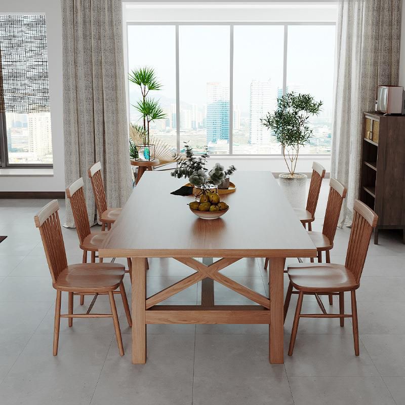Modern Solid Wood Dining Table Trestle Base Dining Table for Dining Room Clearhalo 'Dining Tables & Seating' 'Dining Tables' 'dining_table' 'furn' 'furn_dining_table' 'Furniture' 'Kitchen & Dining Furniture' 1200x1200_8ff342a4-bbdb-4417-a7a7-4a3690c0c165