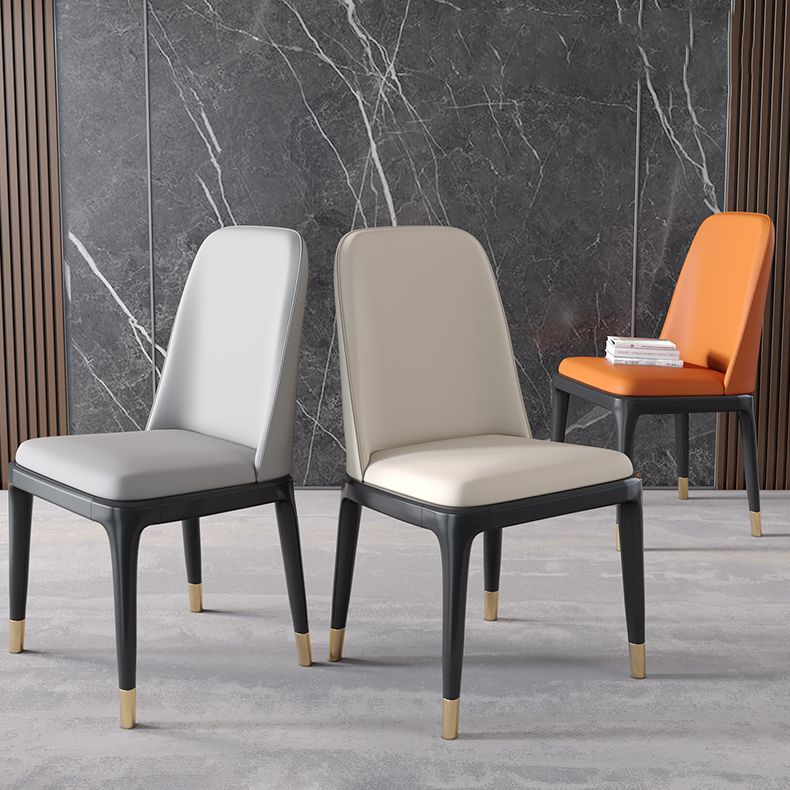 Industrial Home Parsons Side Chair Matte Finish Leather Dining Chair Clearhalo 'Dining Chairs' 'Dining Tables & Seating' 'dining_chair' 'Furniture' 'furniture_dining_chair' 'Kitchen & Dining Furniture' 1200x1200_8ff3488a-6b7c-4e39-aef7-b9f5d254cb12