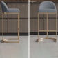 Glam 1/2/5 Pieces Bar Table Set Rectangle Stone Bar Table with Metal High Stools