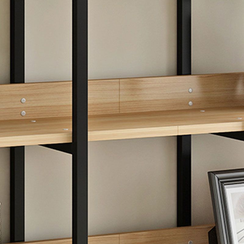 棚付きの現代的な金属と木製の本棚オープンシェルフ本棚