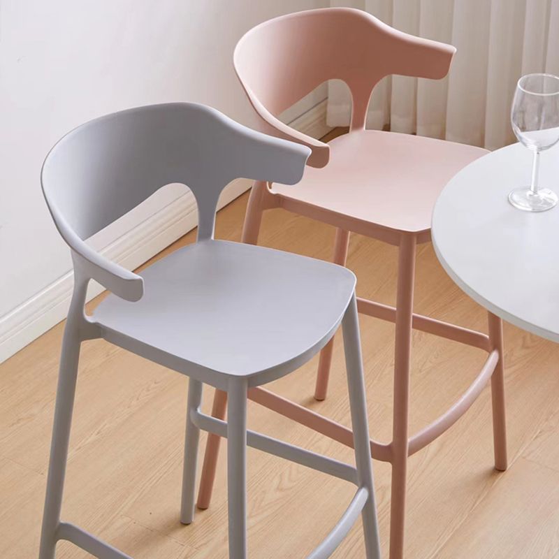 Stackable Plastic Indoor Counter Stools Low Back Scandinavian Bar Stools with 4 Legs Clearhalo 'Bar Furniture' 'Bar Stools' 'bar_stools' 'furn' 'furn_bar_stools' 'furniture_bar_stools' 'Kitchen & Dining Furniture' 'kitchen&dining_furn' 'kitchen' 'kitchen_furn' Furniture' 1200x1200_8ff751f3-42bf-4797-8ae6-5b097d9cffbe