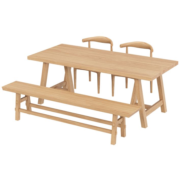 Modern Pine Solid Wood Table Rectangle Dining Table with Double Pedestal Clearhalo 'Dining Tables & Seating' 'Dining Tables' 'dining_table' 'furn' 'furn_dining_table' 'Furniture' 'furniture_dining_table' 'Kitchen & Dining Furniture' 1200x1200_8ff93f62-92e3-4e56-ba87-808ba57e050e