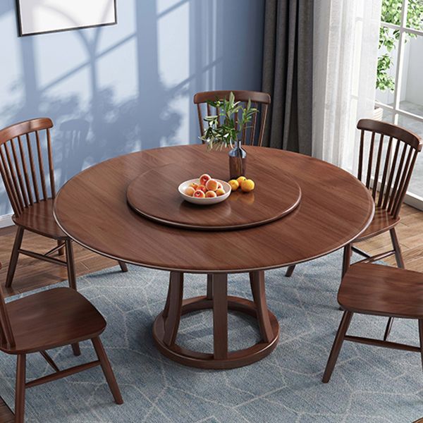 Round Table Solid Wood Table with Turntable for Home and Kitchen Clearhalo 'Dining Tables & Seating' 'Dining Tables' 'dining_table' 'furn' 'furn_dining_table' 'Furniture' 'Kitchen & Dining Furniture' 1200x1200_8ffa4c0a-2fbf-460d-b186-64a8294fbf1a