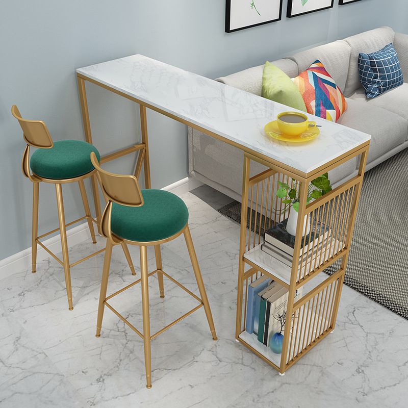 Metal Base Bar Table Rectangular Faux Marble Top Bistro Pub Table Clearhalo 'Bar Furniture' 'Bar Tables' 'bar_tables' 'furn' 'furn_bar_tables' 'Furniture' 'Kitchen & Dining Furniture' 1200x1200_8ffa8a90-a686-441a-a6a9-6755e00ffc07