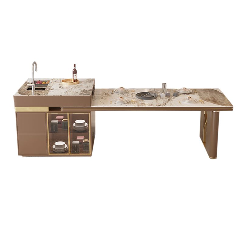 Stone Top Dinette Table with Storage Modern Kitchen Dining Table Clearhalo 'Dining Tables & Seating' 'Dining Tables' 'dining_table' 'furn' 'furn_dining_table' 'Furniture' 'Kitchen & Dining Furniture' 1200x1200_8ffac7c3-0424-46a3-98a1-81ec4f96e2c2