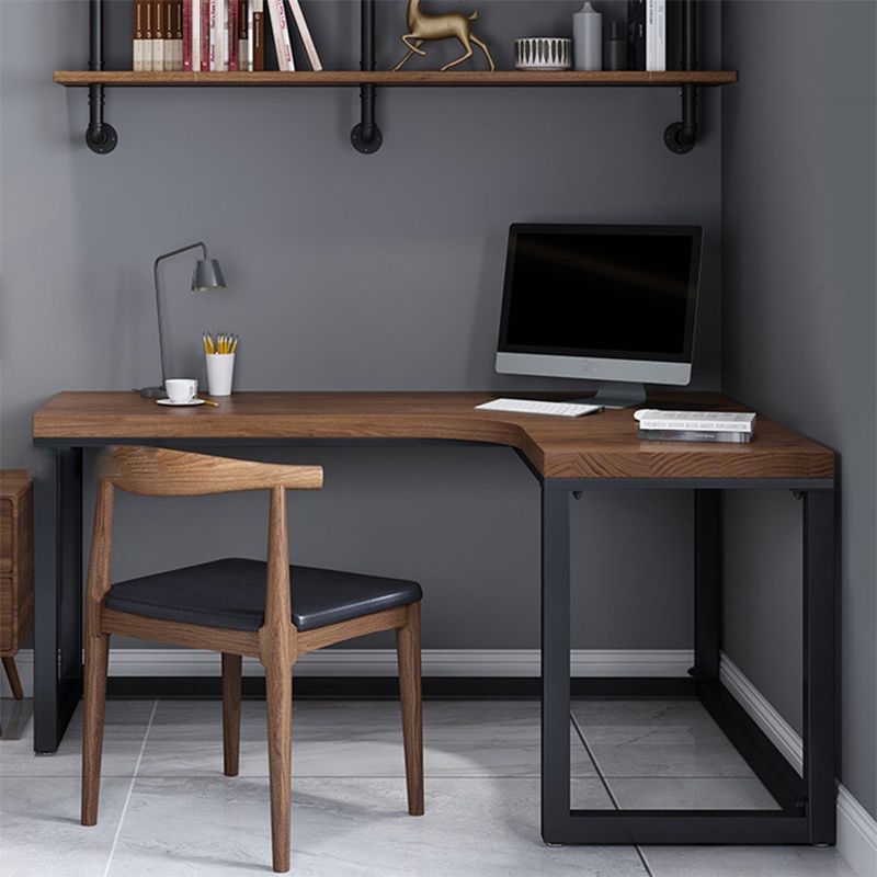 Solid Wood Writing Desk Industrial L-Shaped Task Desk for Home Office Clearhalo 'furn' 'furn_office_desk' 'Furniture' 'Office Desks' 'Office Furniture' 'office_desk' 1200x1200_8ffb7313-b654-4e17-918c-7514521c34ab