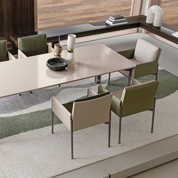 Gestoffeerde matte afwerking eetstoel designerstijl thuis stevige achterstoel stoel