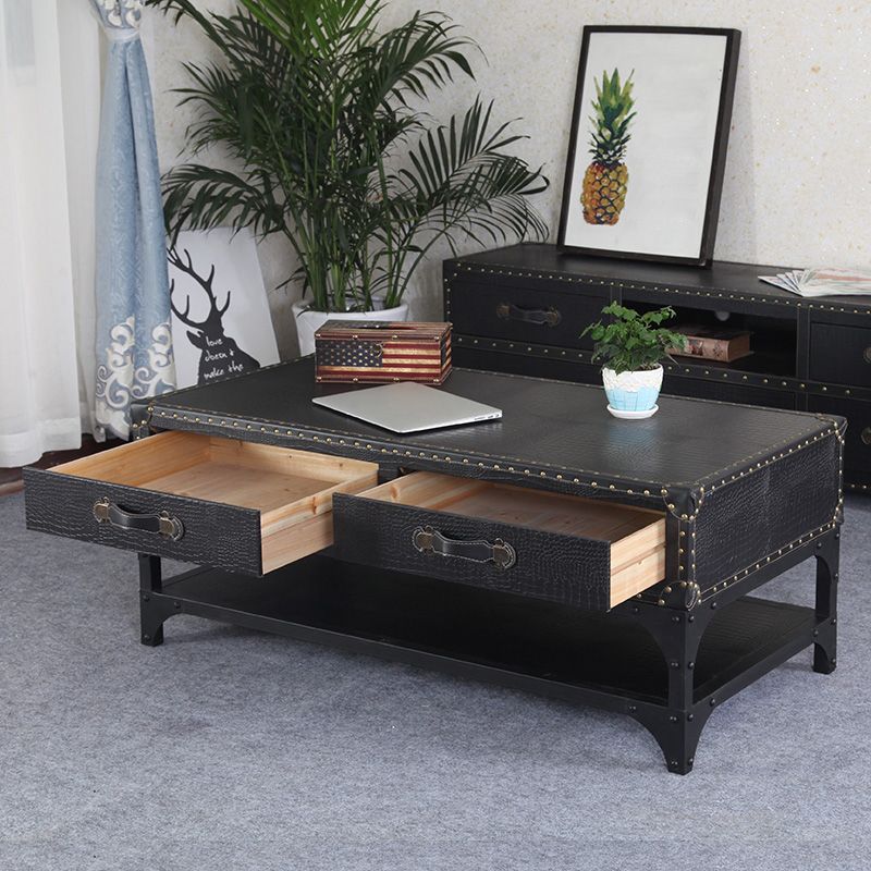 French Country Distressed Cocktail Table Wooden Coffee Table Set for Living Room Clearhalo 'Coffee & Accent Tables' 'Coffee Tables' 'coffee_tables' 'furn' 'furn_coffee_tables' 'Furniture' 'Living Room Furniture' 1200x1200_8ffcd6c4-f2e4-4dac-ba37-faa6d119aab1