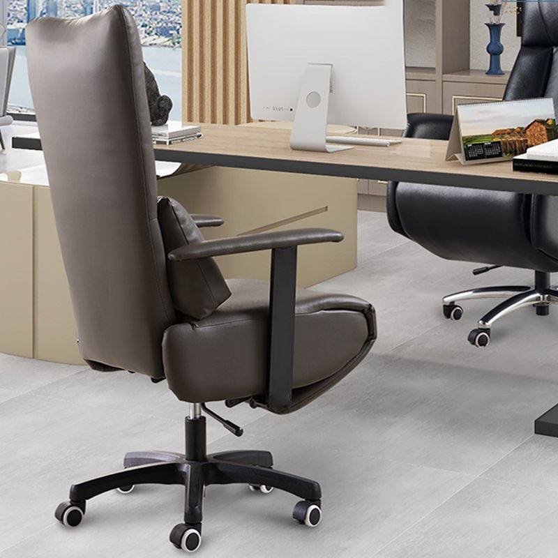 Modern Office Chair Swivel Arm Accent High-Back Leather Chair Clearhalo 'furn' 'furn_office_chair' 'Furniture' 'Office Chairs' 'Office Furniture' 'office_chair' 1200x1200_8ffdbbc9-1031-444e-ae00-11c3f046bda8