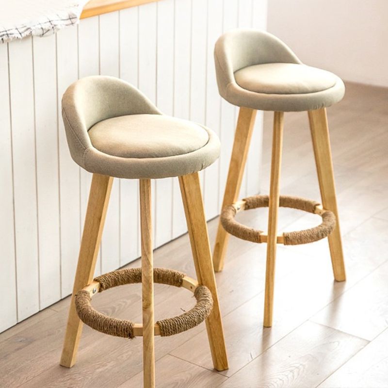 Nordic Armless Backrest Counter Stool Rubber Wood Bar Stool with Pedal Clearhalo 'Bar Furniture' 'Bar Stools' 'bar_stools' 'furn' 'furn_bar_stools' 'Furniture' 'Kitchen & Dining Furniture' 1200x1200_8ffdcdc9-00e9-46a9-931d-83246bc6c139