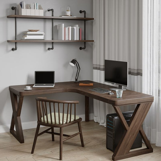 Modern Solid Wood Writing Desk 29.53" Tall Corner Office Desk in Brown Clearhalo 'furn' 'furn_office_desk' 'Furniture' 'Office Desks' 'Office Furniture' 'office_desk' 1200x1200_8ffed4e1-0e5e-48fa-91d3-0e7ac9ff893b