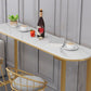 Contemporary Style Bar Table Bar Faux Marble Bar Desk with Sled Base Clearhalo 'Bar Furniture' 'Bar Tables' 'bar_tables' 'furn' 'furn_bar_tables' 'Furniture' 'Kitchen & Dining Furniture' 1200x1200_8fffda14-29e4-4d10-aaaf-e4521d7cb09f