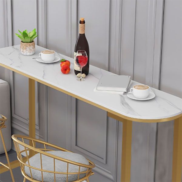 Contemporary Style Bar Table Bar Faux Marble Bar Desk with Sled Base Clearhalo 'Bar Furniture' 'Bar Tables' 'bar_tables' 'furn' 'furn_bar_tables' 'Furniture' 'Kitchen & Dining Furniture' 1200x1200_8fffda14-29e4-4d10-aaaf-e4521d7cb09f