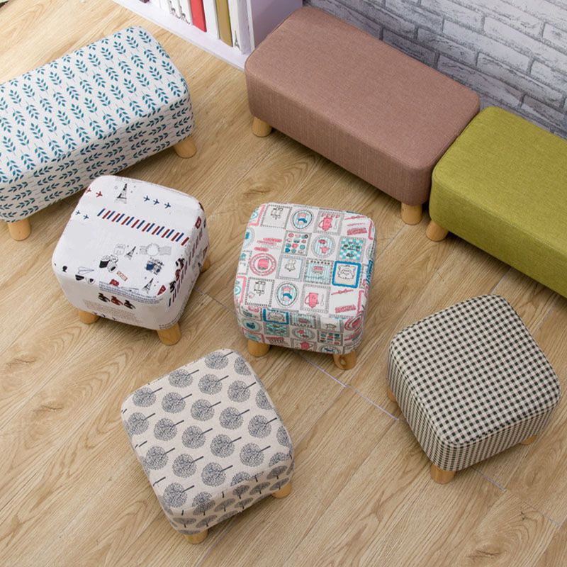 Fabric Standard Stool Contemporary Simple Square Upholstered Ottoman Clearhalo 'furn' 'furn_ottomans_poufs' 'Furniture' 'Living Room Furniture' 'Ottomans & Poufs' 'ottomans_poufs' 1200x1200_90006829-4354-43cf-ae8c-c858dbb1dd3b