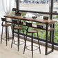 Wooden Bistro Bar Table Rectangle Metal Base Bar Table with Storage Clearhalo 'Bar Furniture' 'Bar Tables' 'bar_tables' 'furn' 'furn_bar_tables' 'Furniture' 'Kitchen & Dining Furniture' 1200x1200_90028e4b-a5bc-4f16-ba35-faedd3503c3f