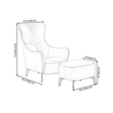 Chaise célibataire nordique moderne Tiger Tiger Cuir Single Sofa Light Luxury High arrière