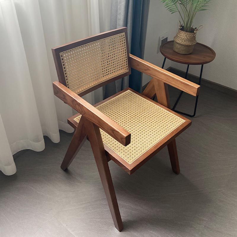 Chaise de bras à manger en bois massif