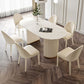 Double Pedestal Dining Room Table Modern Stone Table for Kitchen