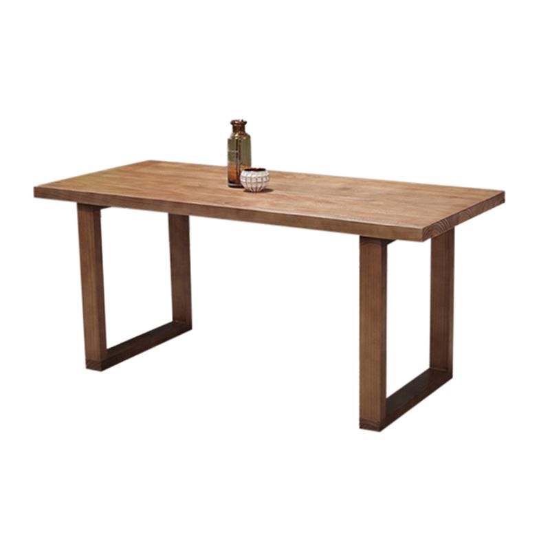 Rectangle Double Base Dining Table Industrial Wood Table for Kitchen Clearhalo 'Dining Tables & Seating' 'Dining Tables' 'dining_table' 'furn' 'furn_dining_table' 'Furniture' 'Kitchen & Dining Furniture' 1200x1200_90080f24-bfb4-4c4d-9f27-47f88665a0c1