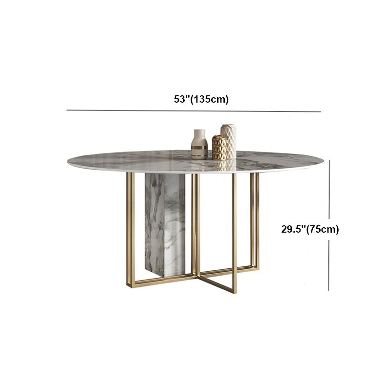 Glam 1/3/4/5/7 Pieces Dinette Set with Sintered Stone Top Round Dining Table Set Clearhalo 'Dining Room Sets' 'Dining Tables & Seating' 'dining_room_set' 'furn' 'furn_dining_room_set' 'Furniture' 'furniture_dining_room_set' 'Kitchen & Dining Furniture' 1200x1200_9009be4c-63ce-45dc-b9a1-acddeed77db8