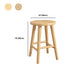 Contemporary Backless Rubberwood Stool Natural Footrest Barstool