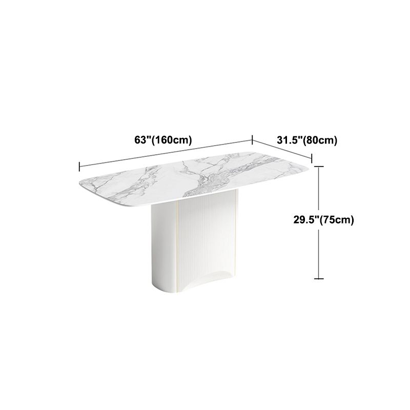 Sintered Stone White Tone Dining Table Luxury Pedestal Table for Dining Room Clearhalo 'Dining Tables & Seating' 'Dining Tables' 'dining_table' 'furn' 'furn_dining_table' 'Furniture' 'furniture_dining_table' 'Kitchen & Dining Furniture' 'kitchen' 'kitchen_dining_table' 1200x1200_900b7a8e-298e-4158-9027-7286eb3824a2