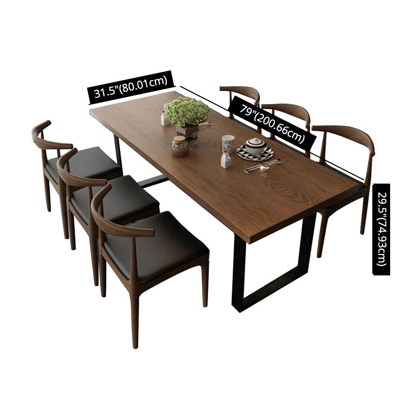 Industrial Style Solid Wood Top Dining Room Set with Rectangle Shape Dining Set for Kitchen Clearhalo 'Dining Room Sets' 'Dining Tables & Seating' 'dining_room_set' 'furn' 'furn_dining_room_set' 'Furniture' 'furniture_dining_room_set' 'Kitchen & Dining Furniture' 'kitchen&dining_furn' 'kitchen' 1200x1200_900d9408-8dbd-47d1-9bf5-6c9fe6360f7a