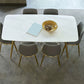 Glam Style Faux Marble Table Dining Rectangle Table with Metal Legs for Home Use Clearhalo 'Dining Tables & Seating' 'Dining Tables' 'dining_table' 'furn' 'furn_dining_table' 'Furniture' 'Kitchen & Dining Furniture' 1200x1200_900eae5e-edb6-4019-a8e4-415c6e12f9c1