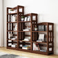 Rubber Wood Modern Bookcase Open Shelf Rectangular Bookcase for Study 11"W