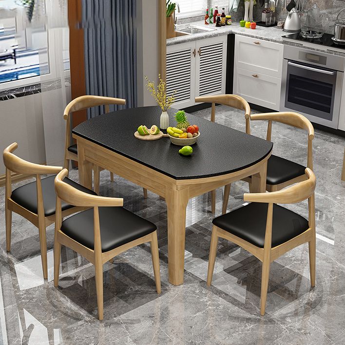 Eigentijdse keuken eettafel Houten eettafel met bladverlenging