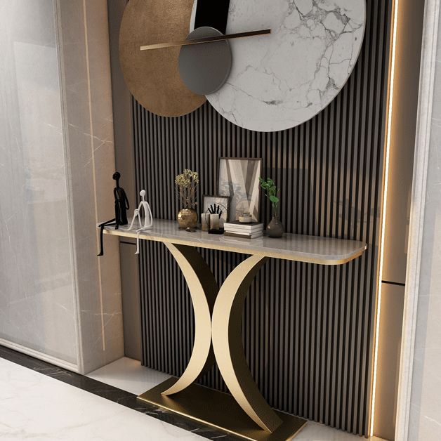 Mesa de consola de piedra Tabla resistente resistente Acento Tabla 31.49 "Alto