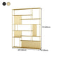 Home Office Etagere Bookcase Modern Metal Bookshelf with Rectangle Shelves