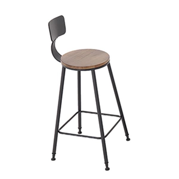 Modern Style Bar Chair with Low Back Footrest Round Seat Iron Legs for Kitchen Bar Clearhalo 'Bar Furniture' 'Bar Stools' 'bar_stools' 'furn' 'furn_bar_stools' 'furniture_bar_stools' 'Kitchen & Dining Furniture' 'kitchen&dining_furn' 'kitchen' 'kitchen_furn' Furniture' 1200x1200_901525c9-83e3-41ab-a5c0-08615c2718e5