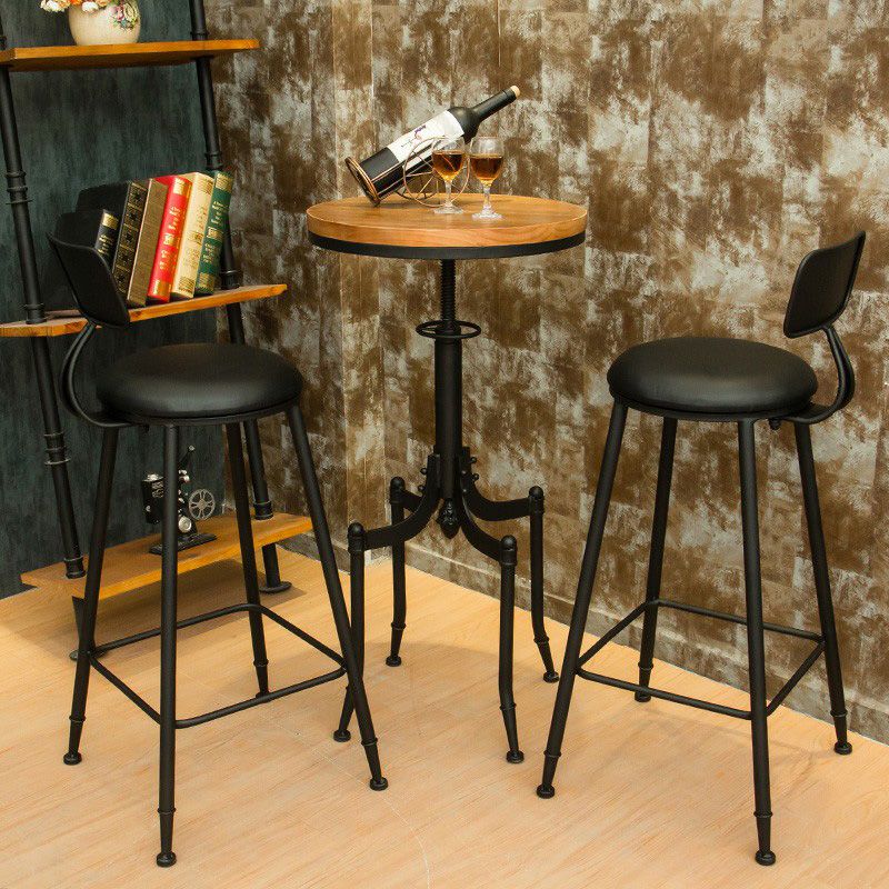 Ensemble de table de bar en bois massif industriel 1/2/3 pièces, ensemble de comptoir réglable