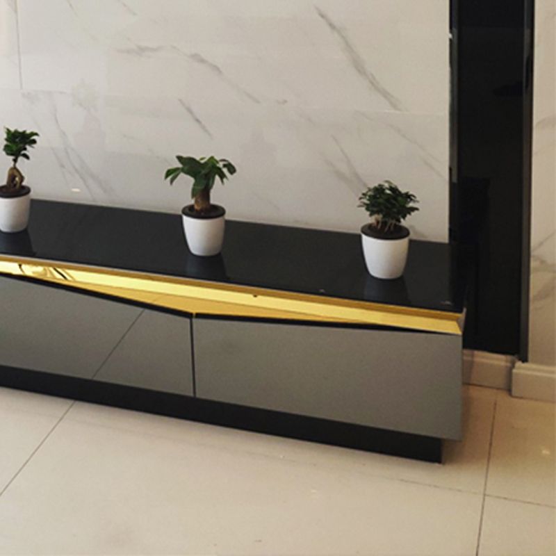 Gabinete de TV de vidrio y madera Preciosa consola de soporte de televisión en casa