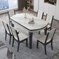 Modern Style Stone Set of 7 Round Shape Dining Furniture Set