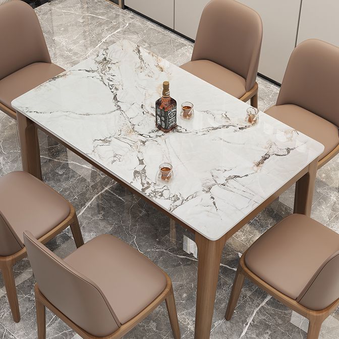 Rectangle Dining Site Table Midcentury Style Stone Dinner Room Kitchen Table Clearhalo ' dining_table' 'Dining Tables & Seating' 'Dining Tables' 'furn' 'furn_dining_table' 'Furniture' 'furniture_dining_table' 'Kitchen & Dining Furniture' 'kitchen&dining_furn' 'kitchen' 'kitchen_dining_table' 1200x1200_9017af6d-3ffd-45c4-8c3a-ba416b51e7dd