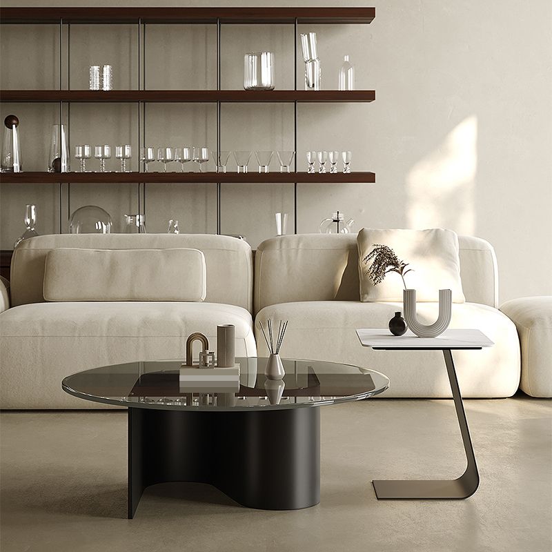 Contemporary Cocktail Table Glass Pedestal Coffee Cocktail Table Clearhalo 'Coffee & Accent Tables' 'Coffee Tables' 'coffee_tables' 'furn' 'furn_coffee_tables' 'Furniture' 'Living Room Furniture' 1200x1200_90183de6-2485-4059-9743-d54c7269d9f7