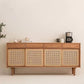 Rattan Doors Cupboard Glam Style Wood Kitchen Sideboard for Dining Room Clearhalo 'buffet_sideboard' 'Buffets & Sideboards' 'furn' 'furn_buffet_sideboard' 'Furniture' 'Kitchen & Dining Furniture' 1200x1200_90192587-ad22-46d5-8d2f-51b03016a7b0
