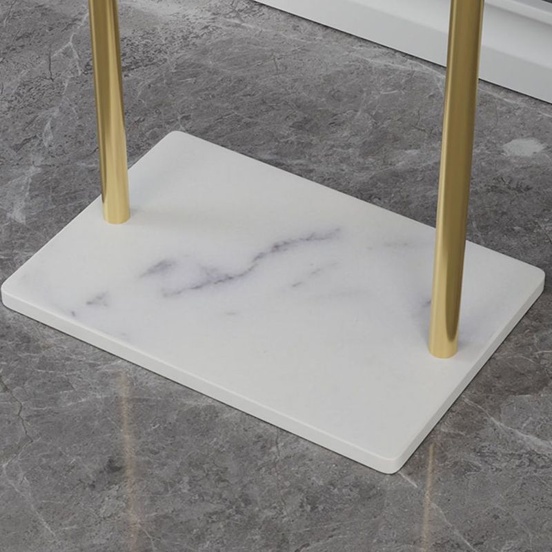 Moderne freistehende Metallbeatmungsregal Marmor Botton mit Haken