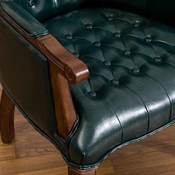 Farmhouse Faux Leather Home Arm Chair Matte Finish Solid Back Dining Chair Clearhalo 'Dining Chairs' 'Dining Tables & Seating' 'dining_chair' 'furn' 'furn_dining_chair' 'Furniture' 'furniture_dining_chair' 'Kitchen & Dining Furniture' 1200x1200_9019f1db-d8ab-41c3-aaca-3fa82aa1b51f