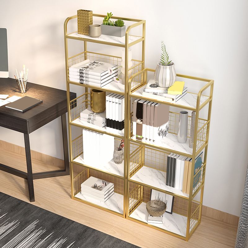 メタルオープンバックスタンダードブックシェルフホームオフィス用モダンスタイルの本棚