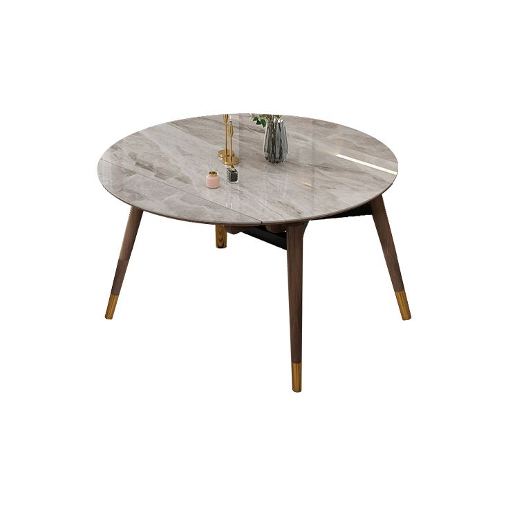 Contemporary Style Sintered Stone Dining Table with Grey Self-Storing Leaf and 4 Legs Base Clearhalo 'Dining Room Sets' 'Dining Tables & Seating' 'dining_room_set' 'furn' 'furn_dining_room_set' 'Furniture' 'furniture_dining_room_set' 'Kitchen & Dining Furniture' 'kitchen&dining_furn' 'kitchen' 1200x1200_901be909-7f0a-444f-bb2f-1199d98a36bc