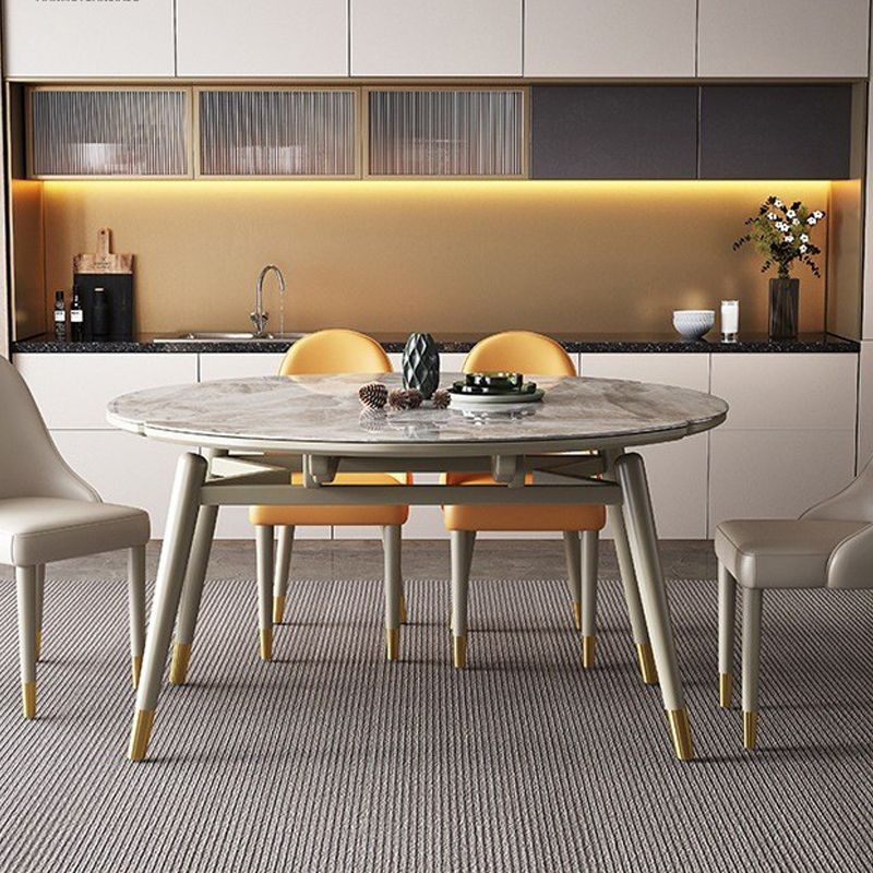 Wood Base Dining Table Contemporary Extendable Dinner Table for Home Clearhalo 'Dining Tables & Seating' 'Dining Tables' 'dining_table' 'furn' 'furn_dining_table' 'Furniture' 'Kitchen & Dining Furniture' 1200x1200_901ce993-17c6-4700-a293-0553a3cf3787